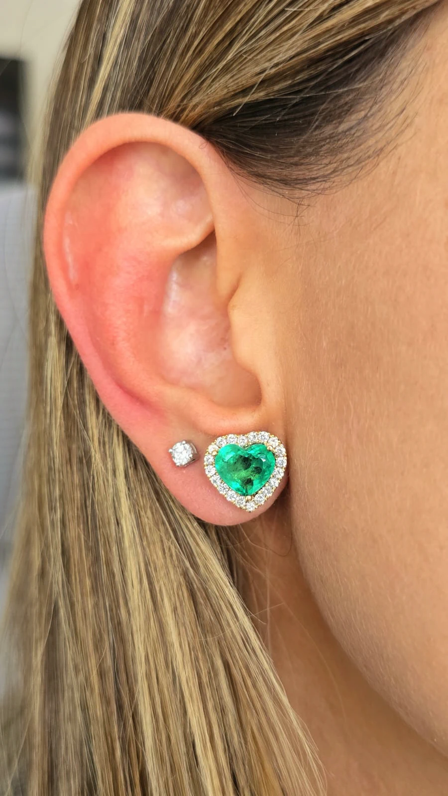 Aretes esmeraldas corazón (2/2)