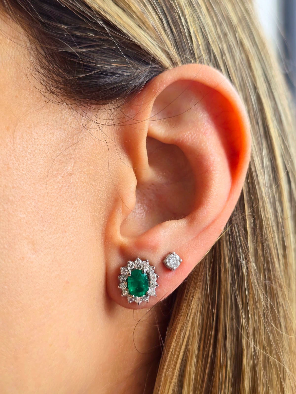 Aretes Roseta Esmeralda (2/2)