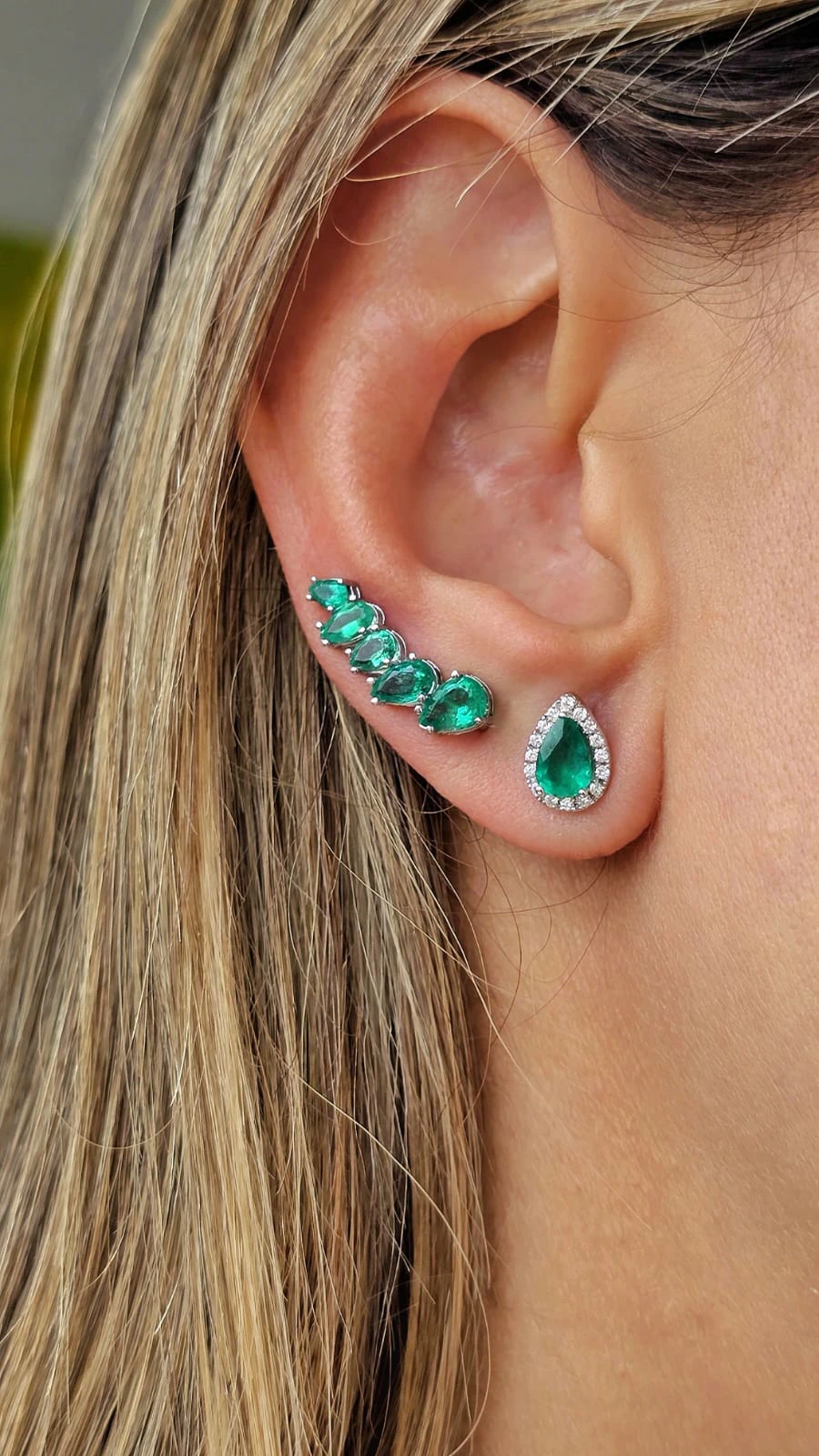 Aretes esmeraldas lágrimas (2/2)