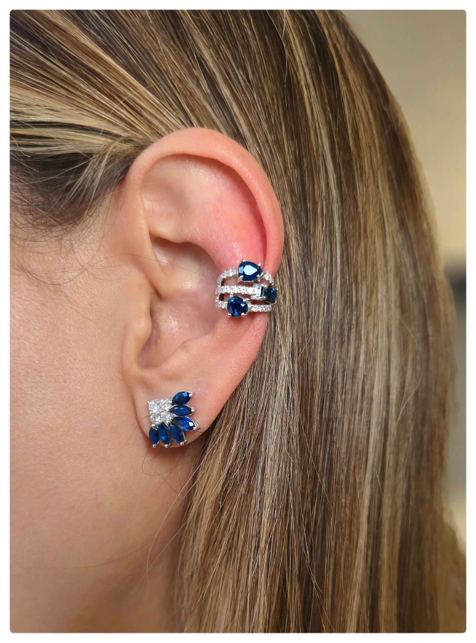 Earcuff zafiro y diamantes (2/2)